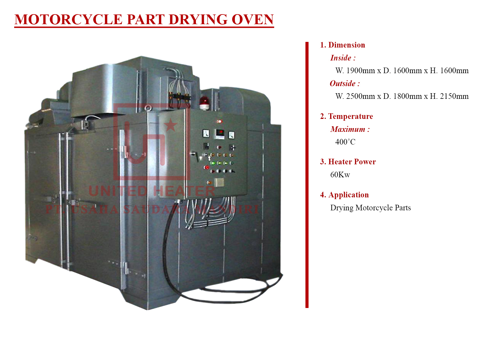 MOTORCYCLE PART DRYING OVEN